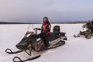 Dannica on her snowmobile