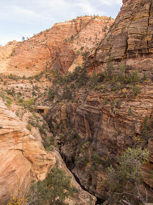 Looking back on Zion's  canyon overlook trail