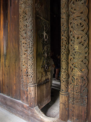 Door carving on the Stave Church
