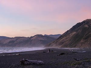 Dusk along the beach