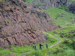 Bagpipers in Holyrood Park