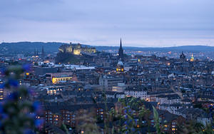 Edinburgh castle at dusk